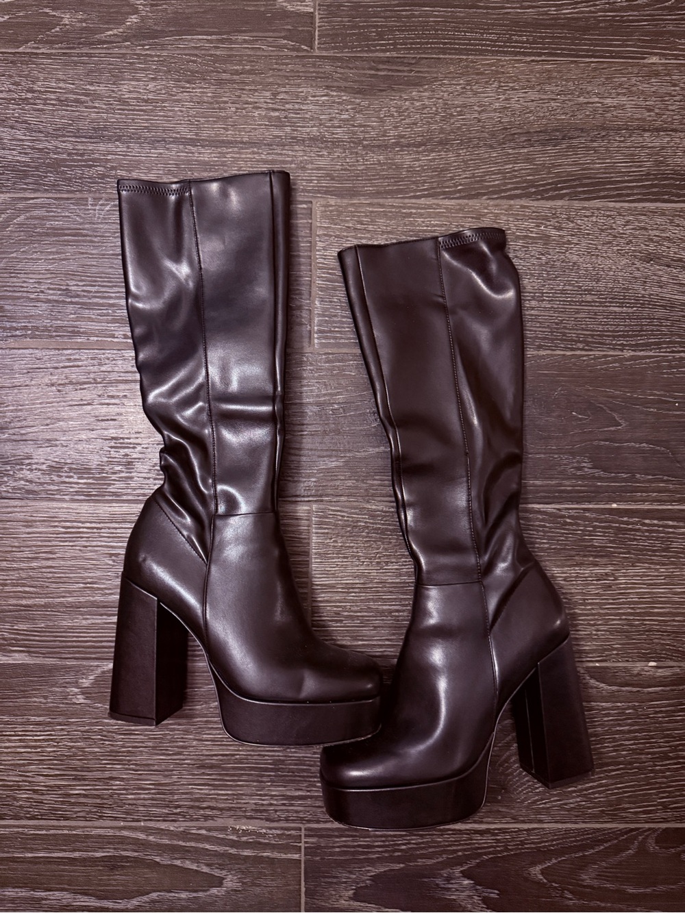Aldo Tall Platform Block Heel Boots - Black